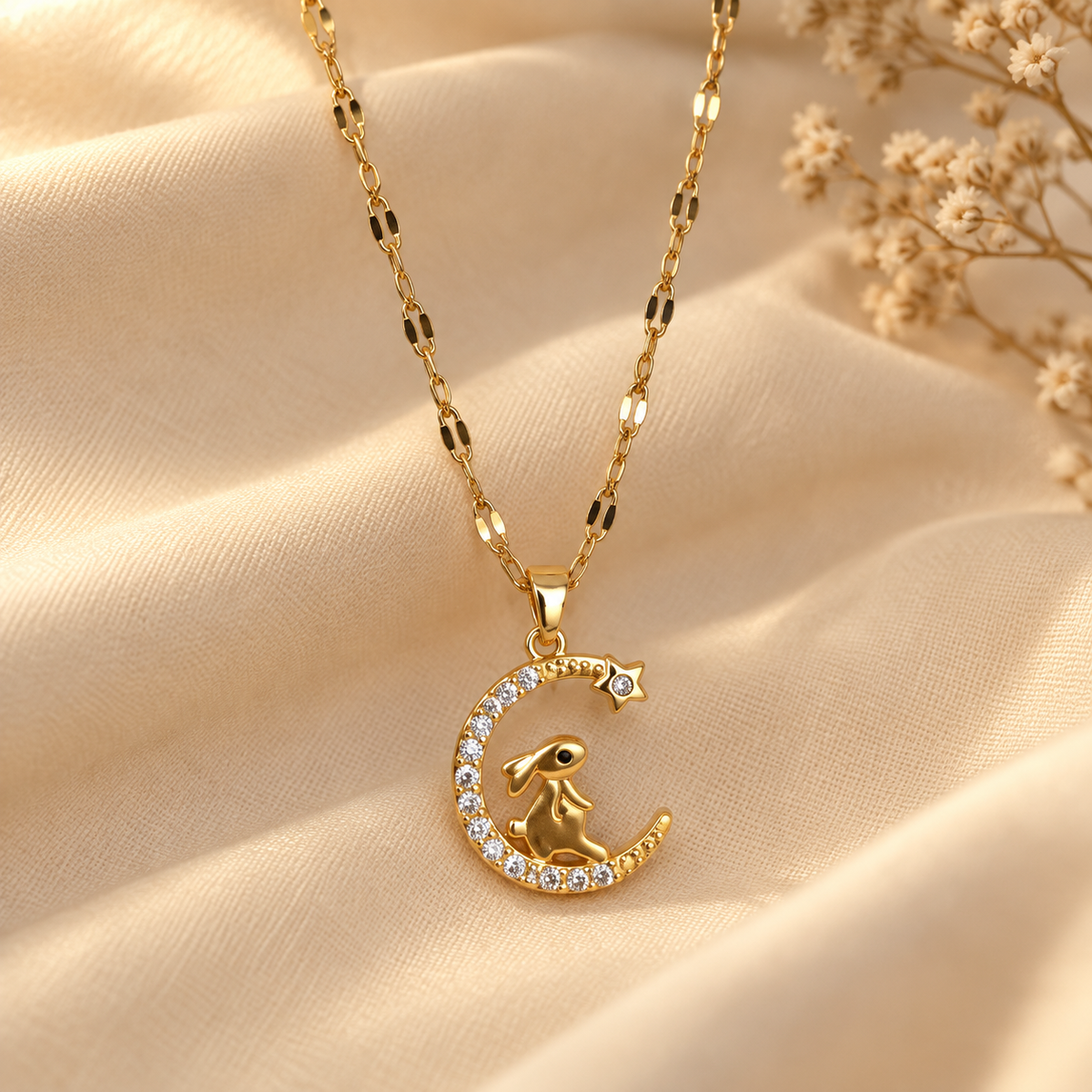 Zehra Rabbit Crescent Pendant