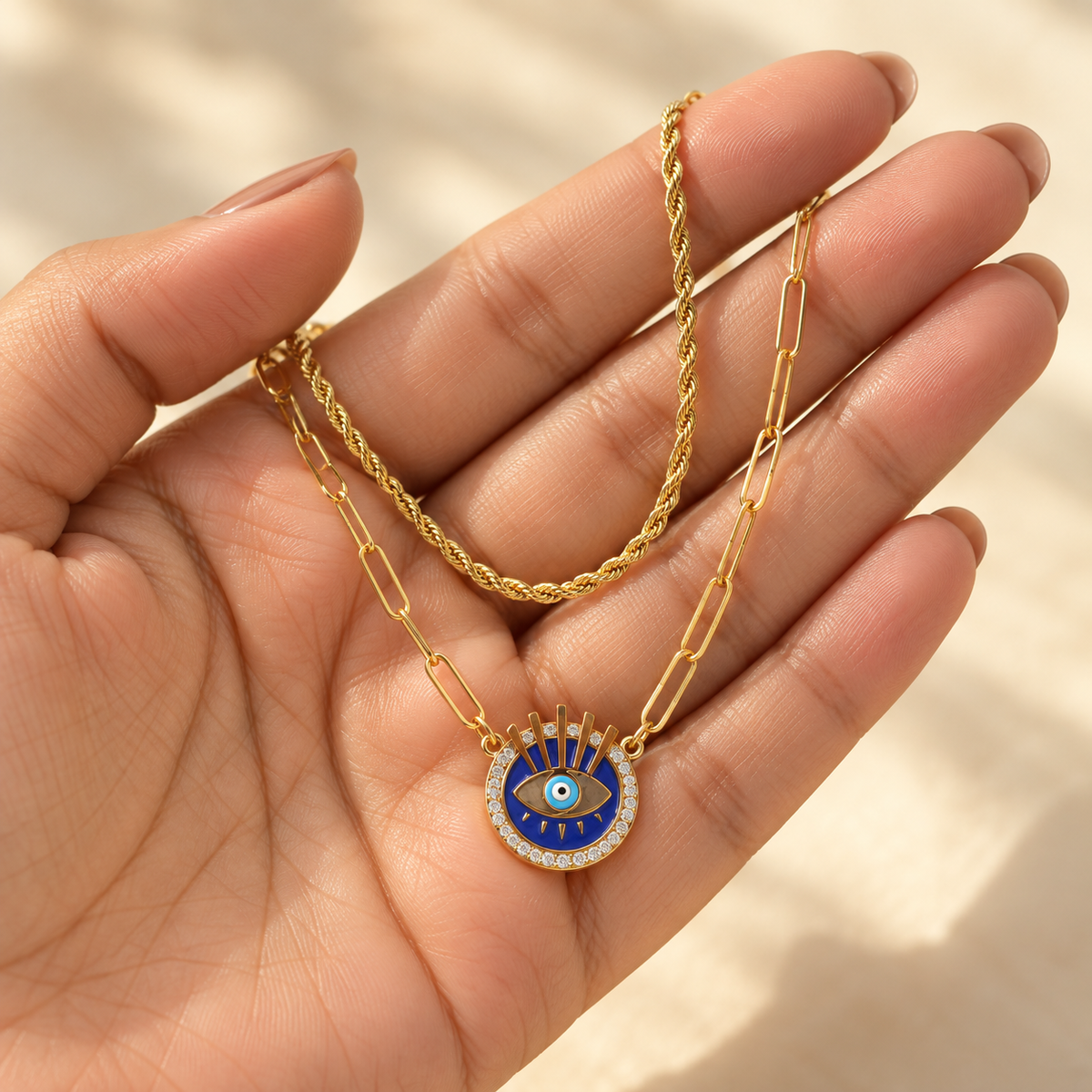 Nivara Layered Eye Pendant