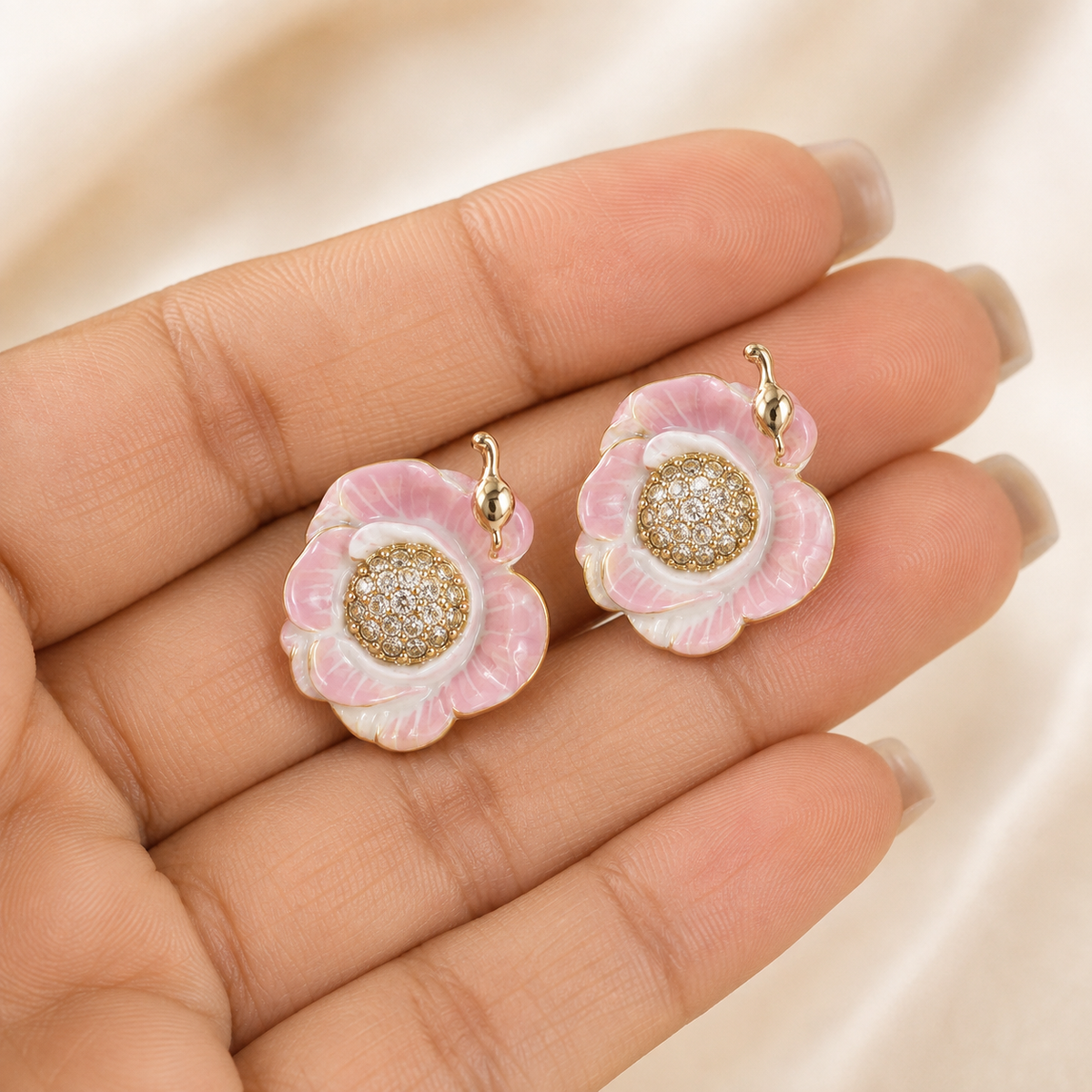 Gia Camellia Bloom Studs