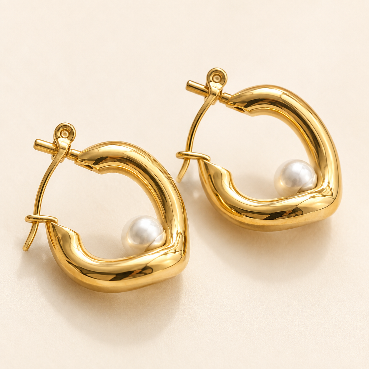Gia Pearl Twist Hoops