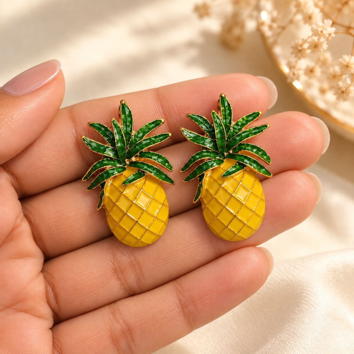 Nayla Golden Pineapple Studs