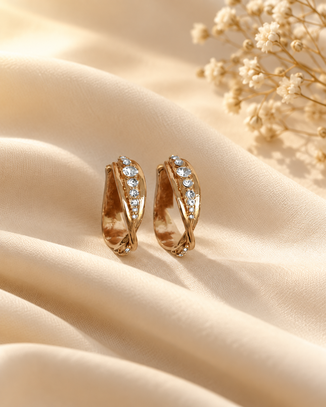 Alaya Crystal Twist Hoops