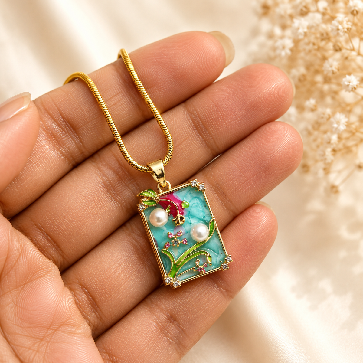 Kaira Teal Garden Pendant