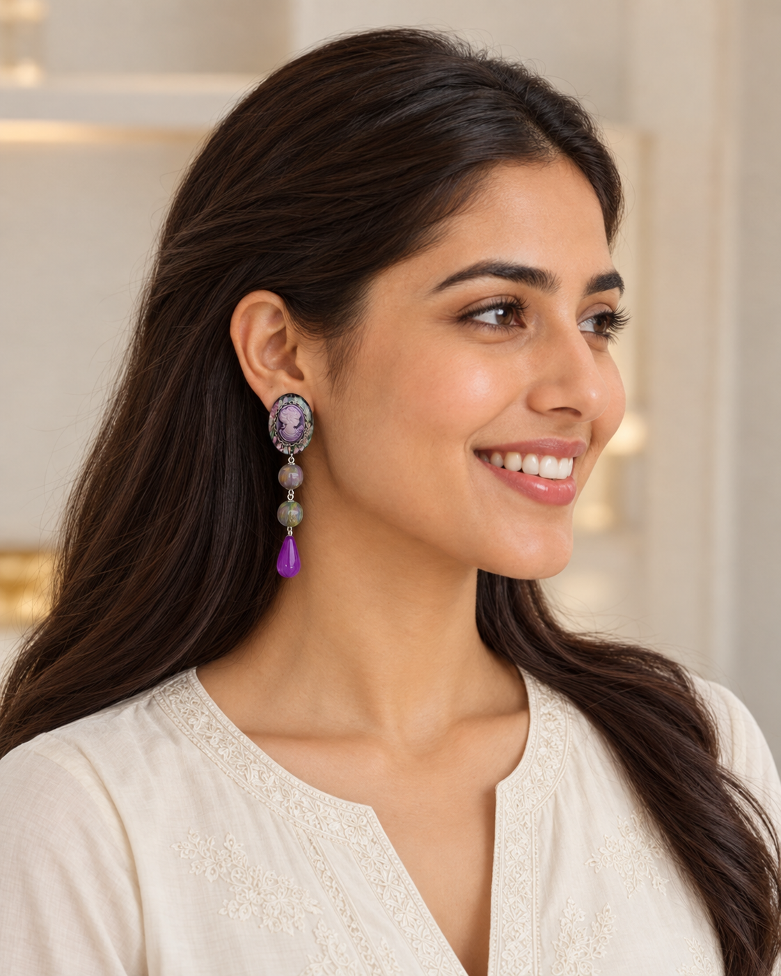 Aurea Violet Cameo Drops
