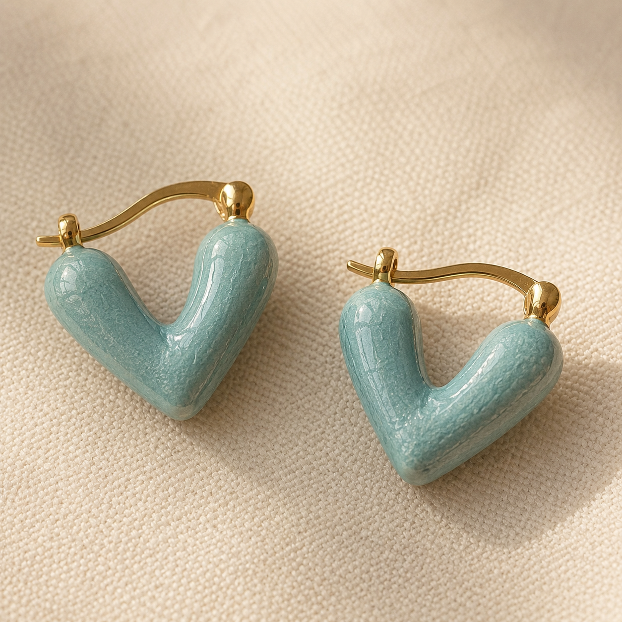 Saanvi Enamel Heart Hoops