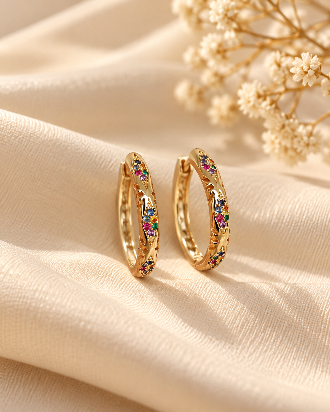 Ayla Rainbow Accent Hoops