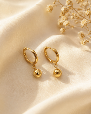 Freya Ball Charm Hoops