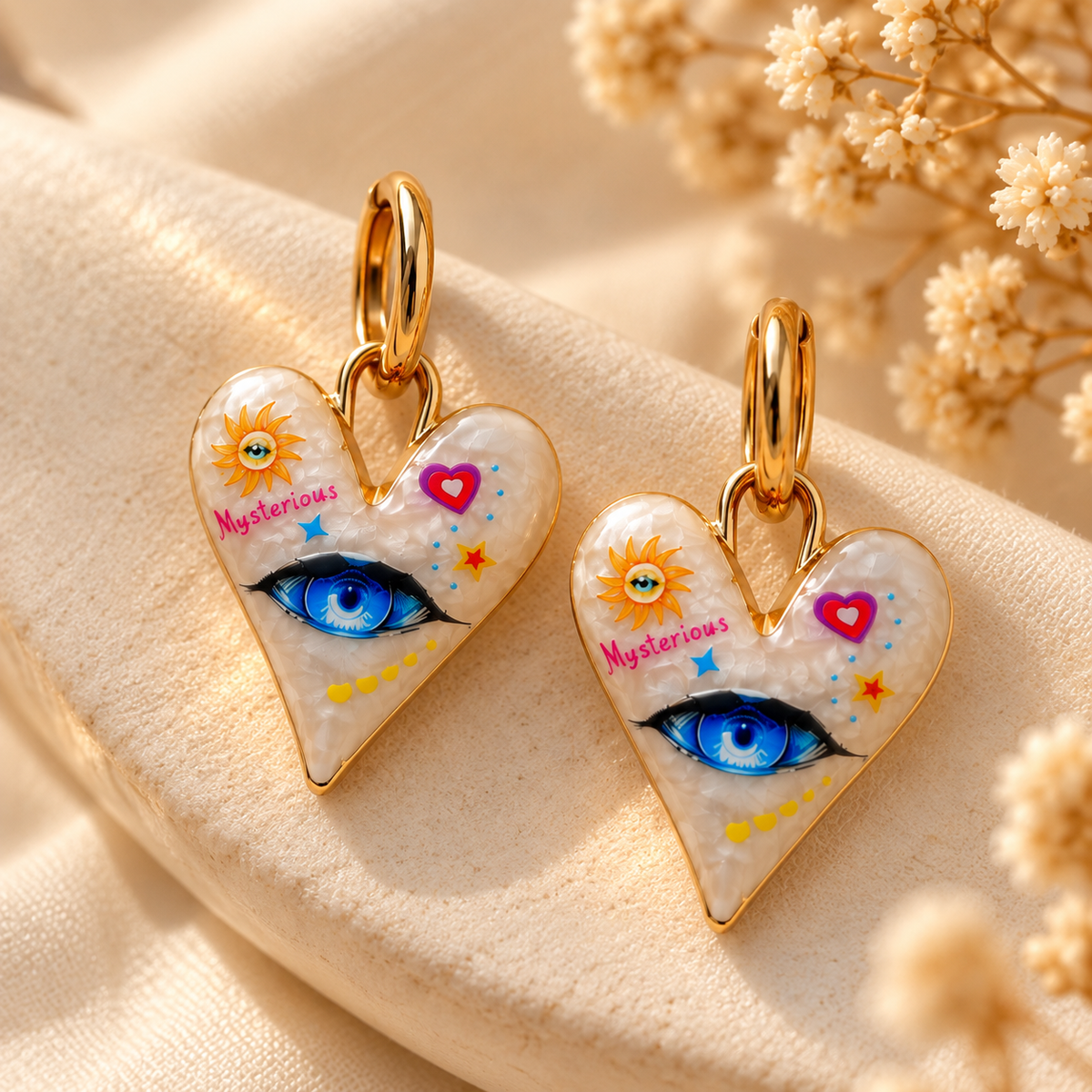 Evania Heart Eye Hoops