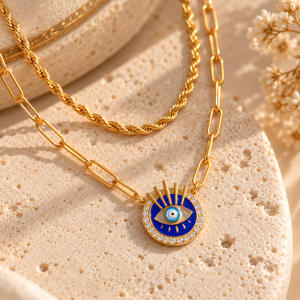 Nivara Layered Eye Pendant