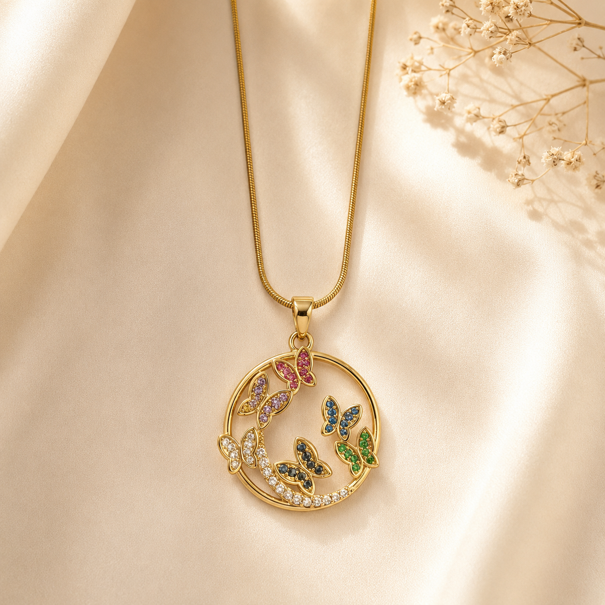 Vanya Butterfly Halo Pendant