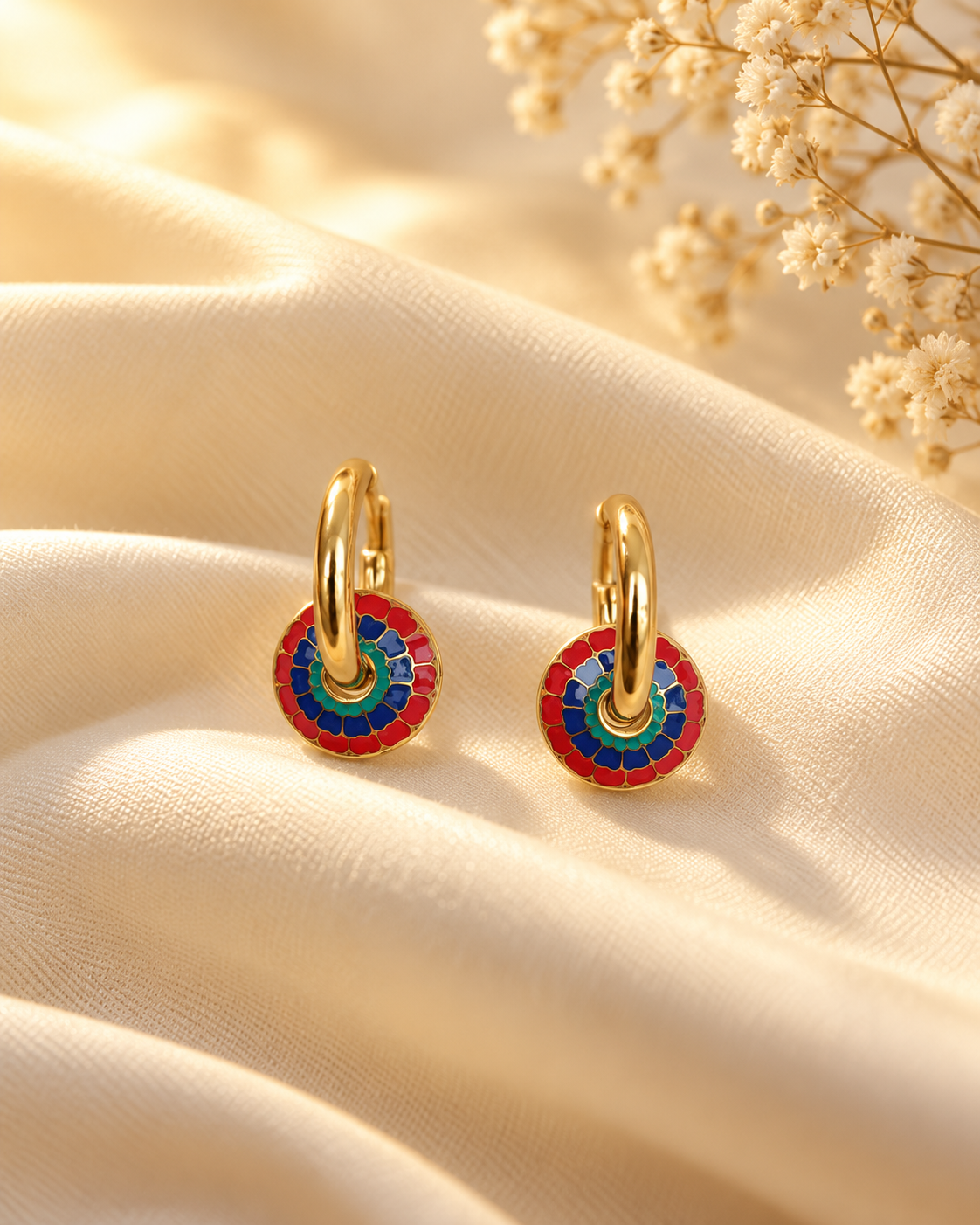 Amelie Rainbow Bloom Hoops
