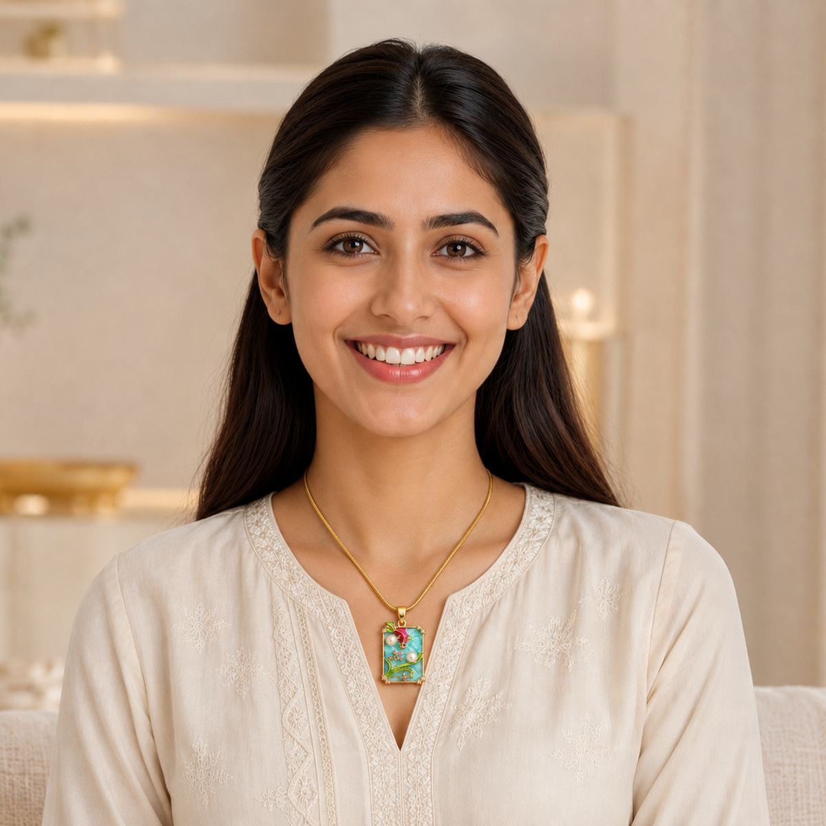 Kaira Teal Garden Pendant