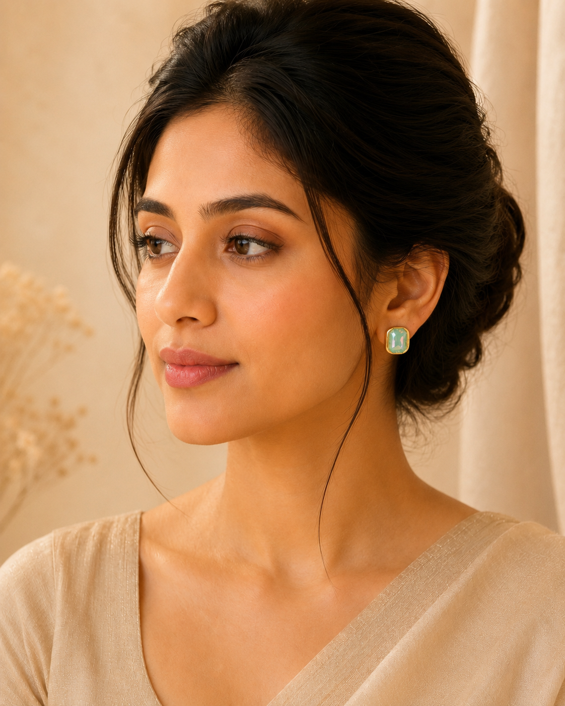Senna Opal Cushion Studs