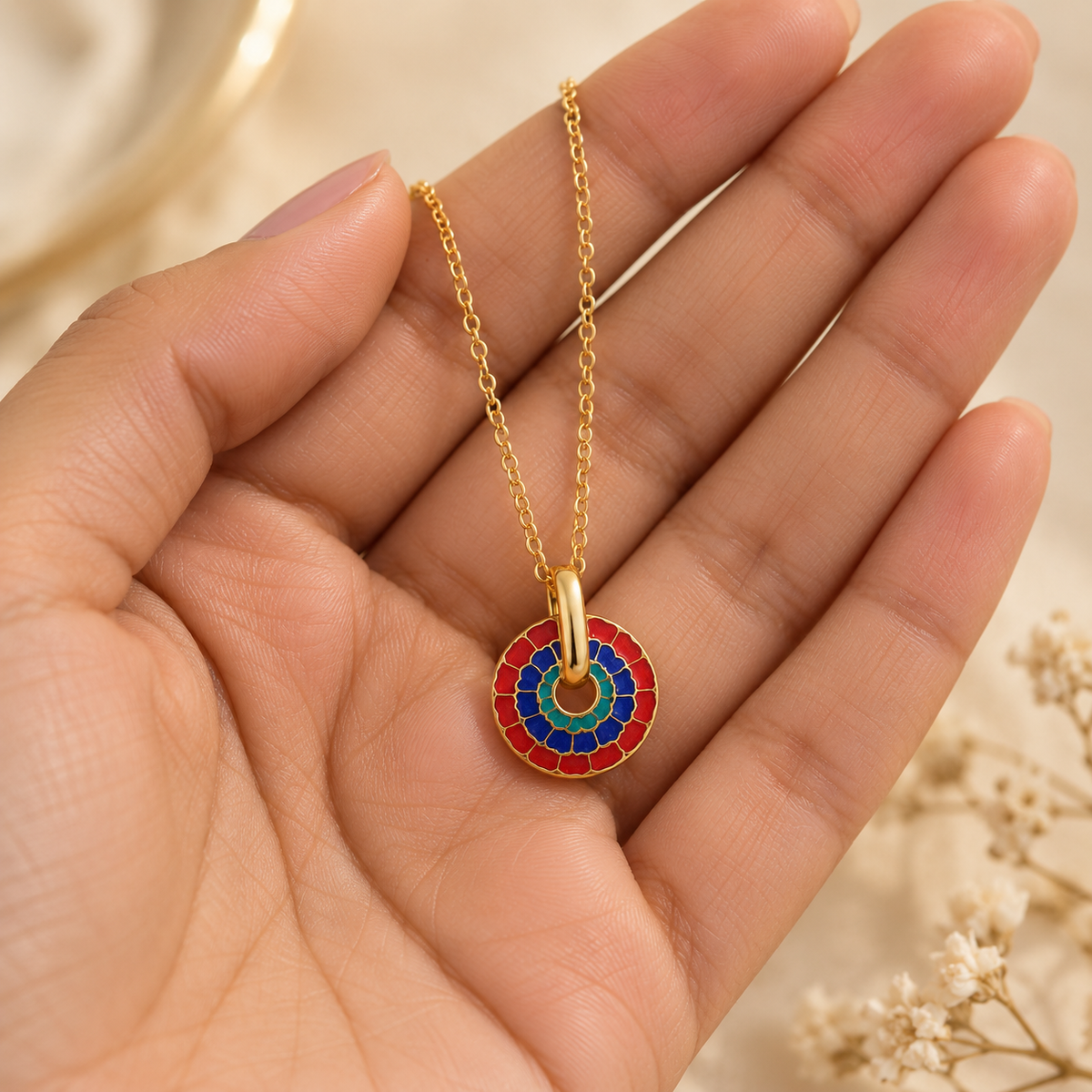Amelie Rainbow Bloom Pendant