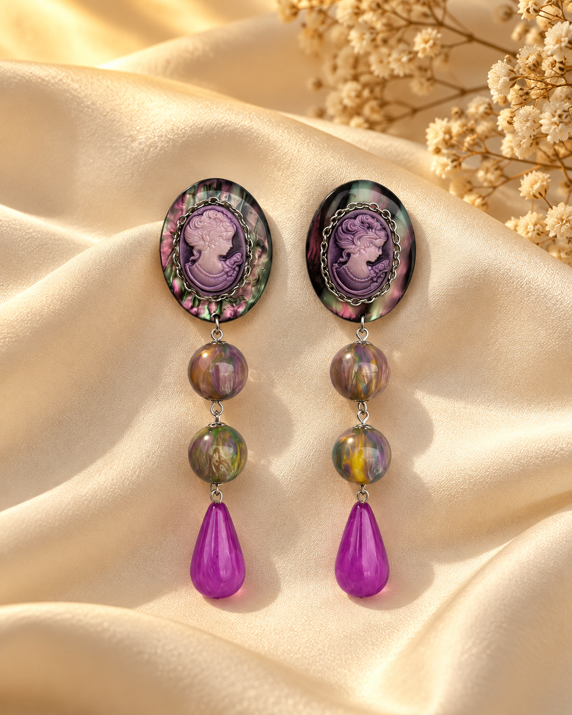 Aurea Violet Cameo Drops