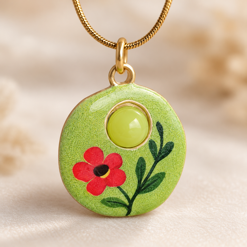 Nisha Green Bloom Pendant