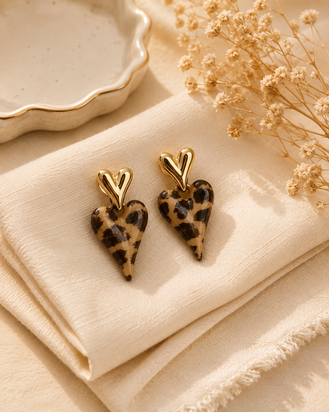 Saira Leopard Heart Drops