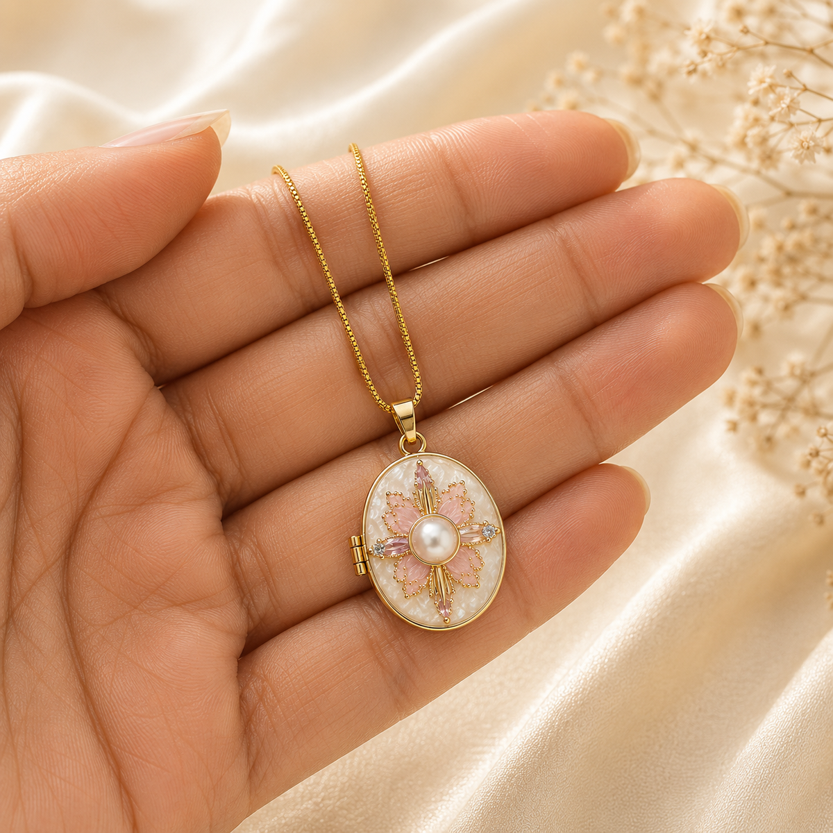 Riya Blush Floral Pendant