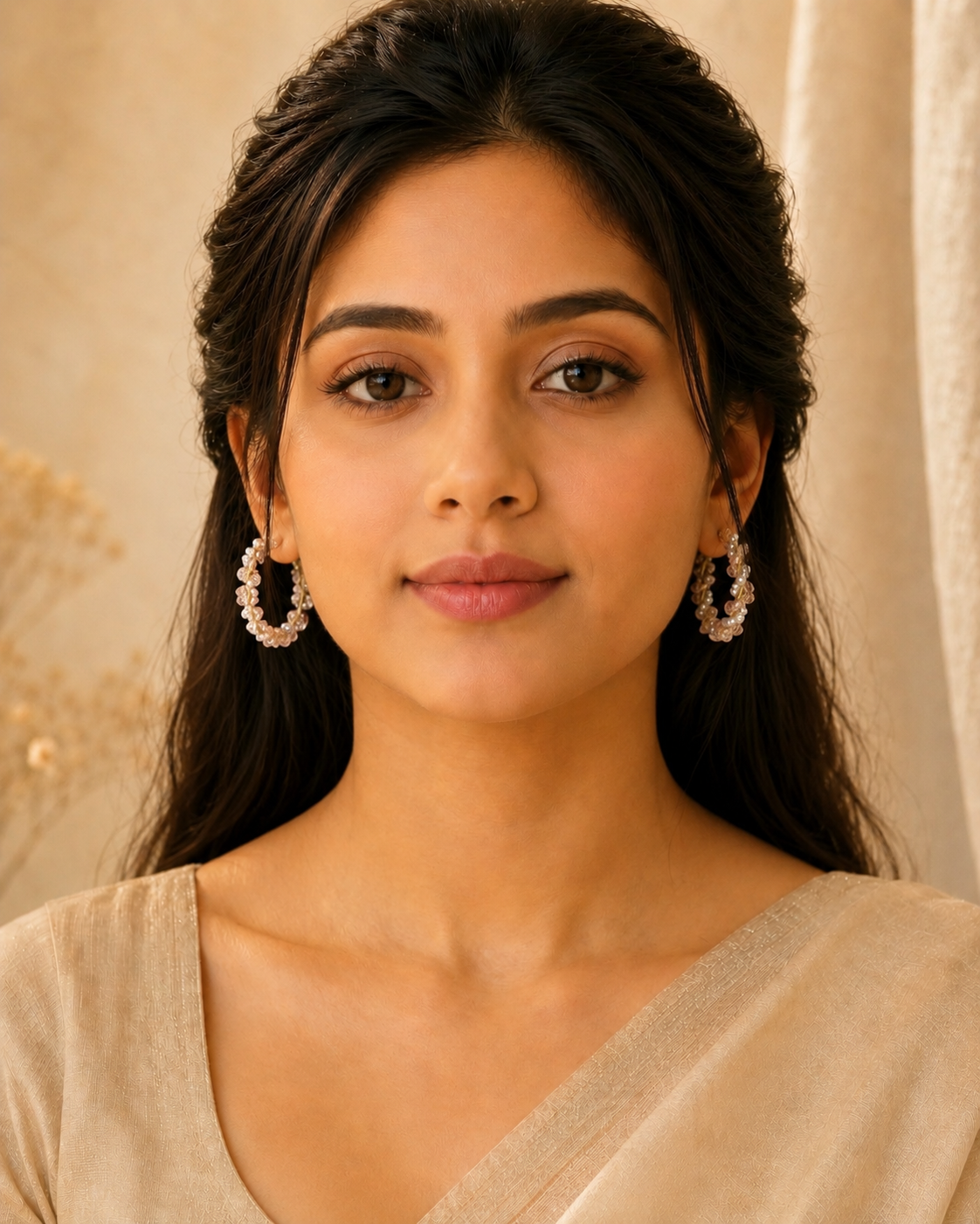 Esha Crystal Bead Hoops