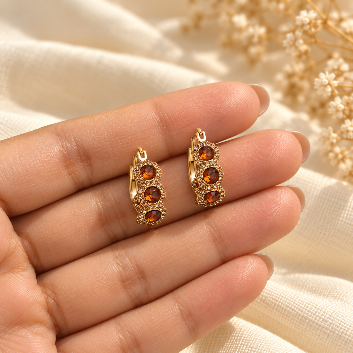 Soraya Amber Halo Hoops