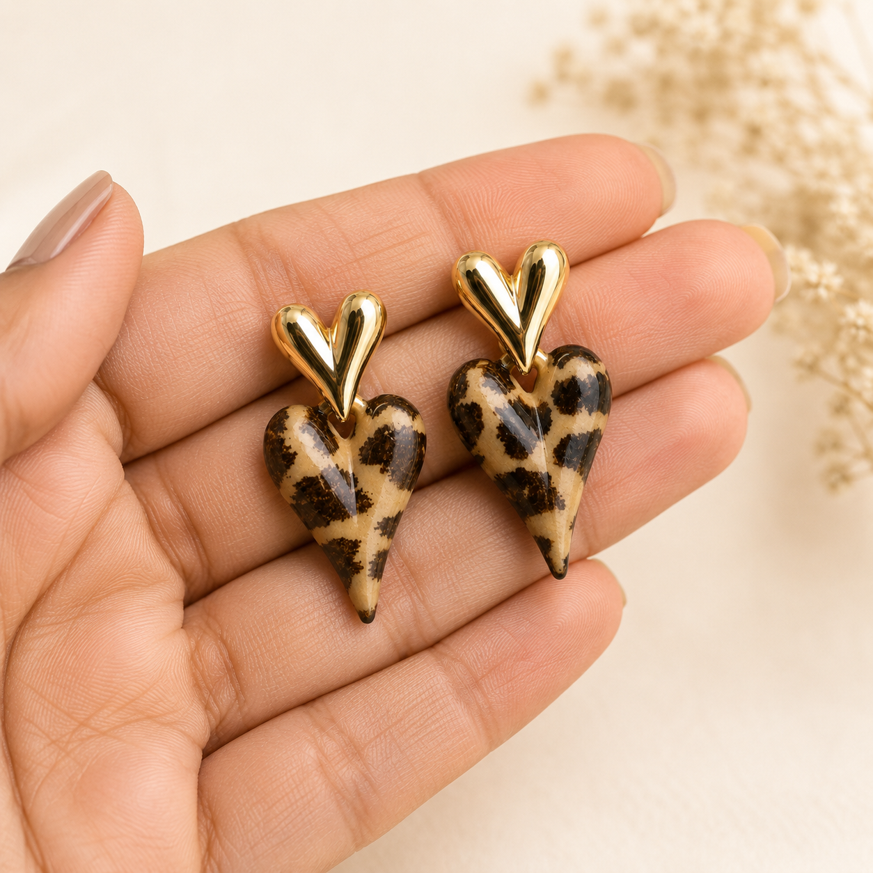 Saira Leopard Heart Drops