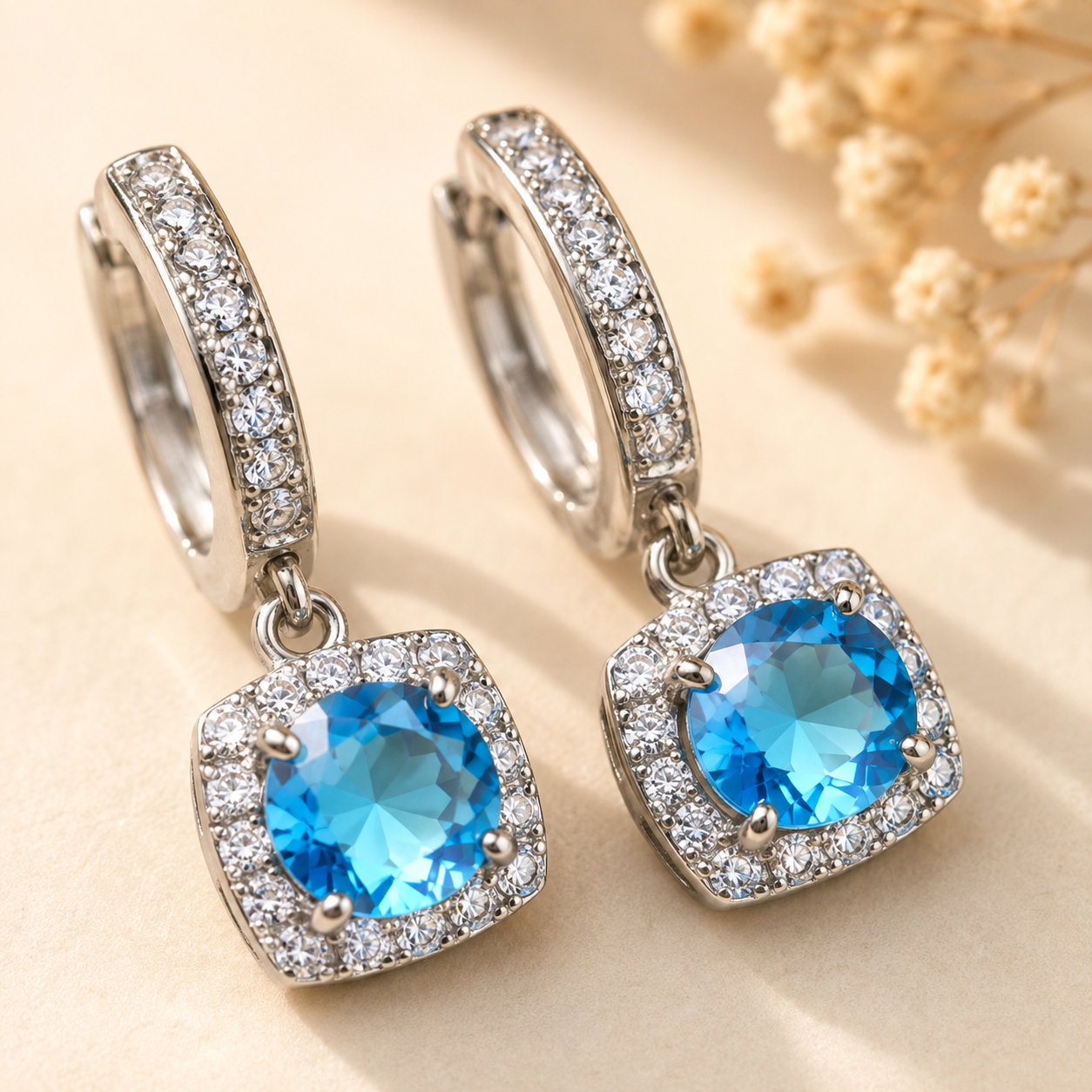 Manya Gem Charm Hoops