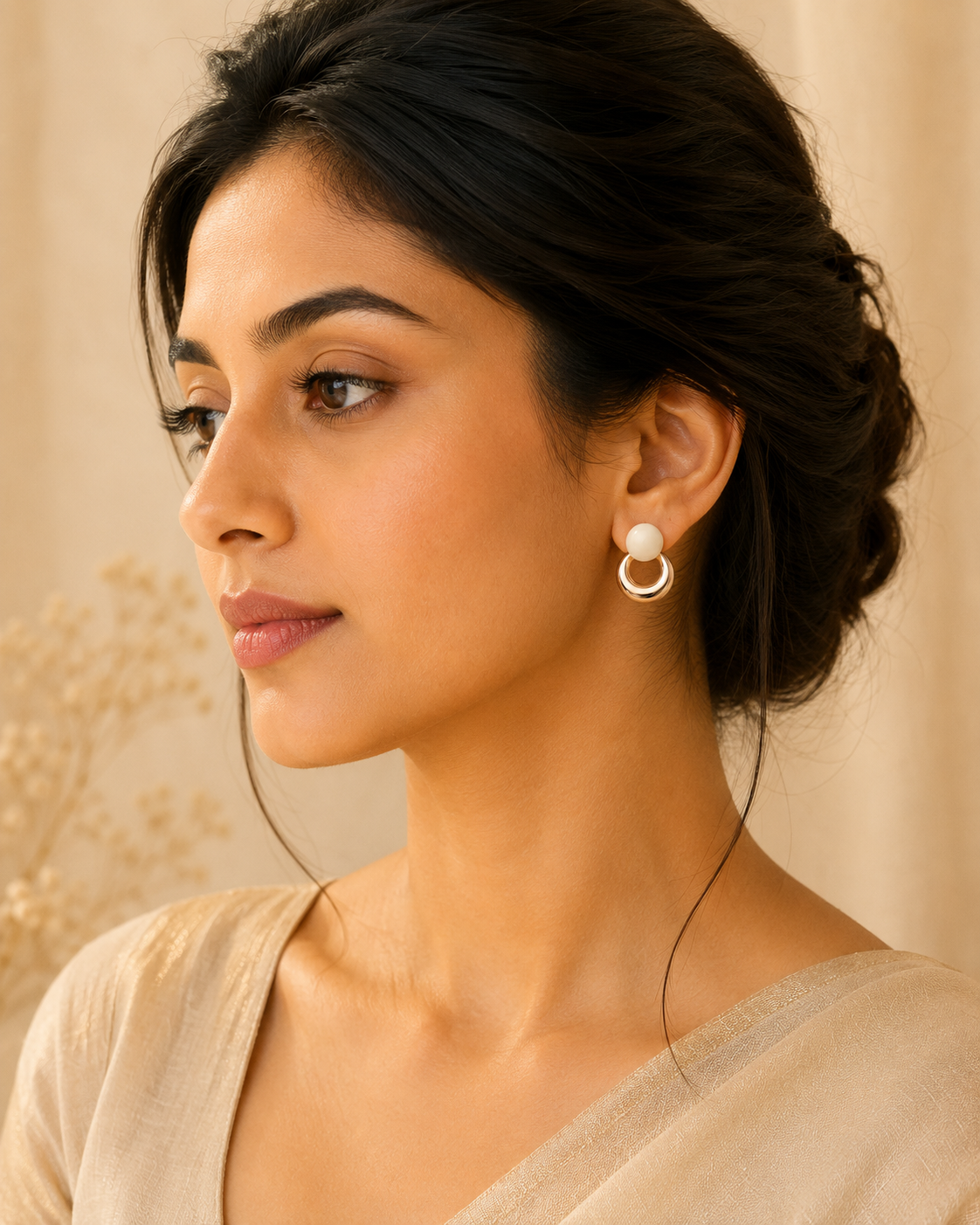 Reva Gold Crescent Hoops