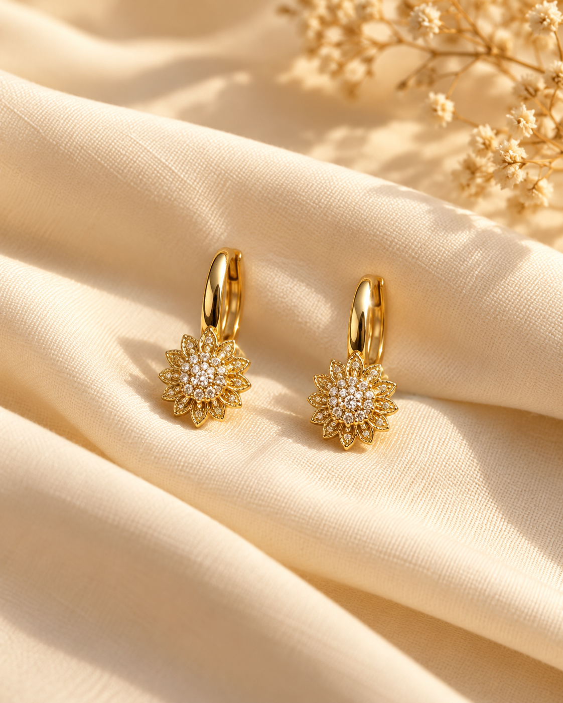 Neriah Golden Sunflower Hoops