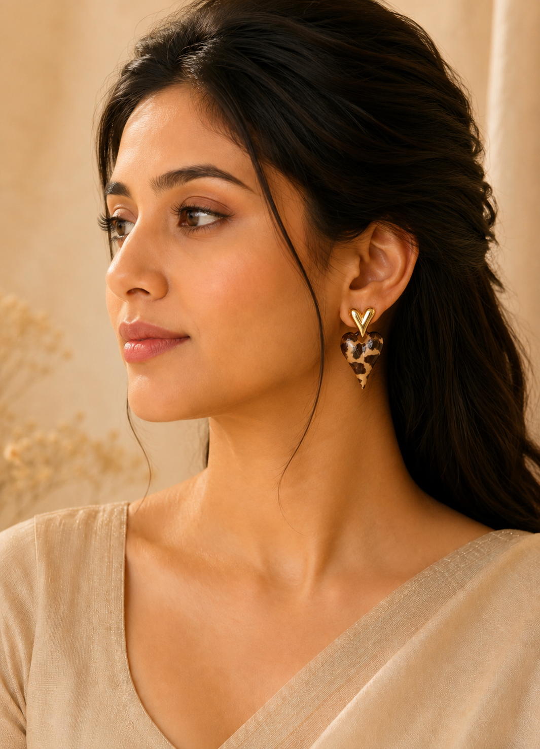 Saira Leopard Heart Drops