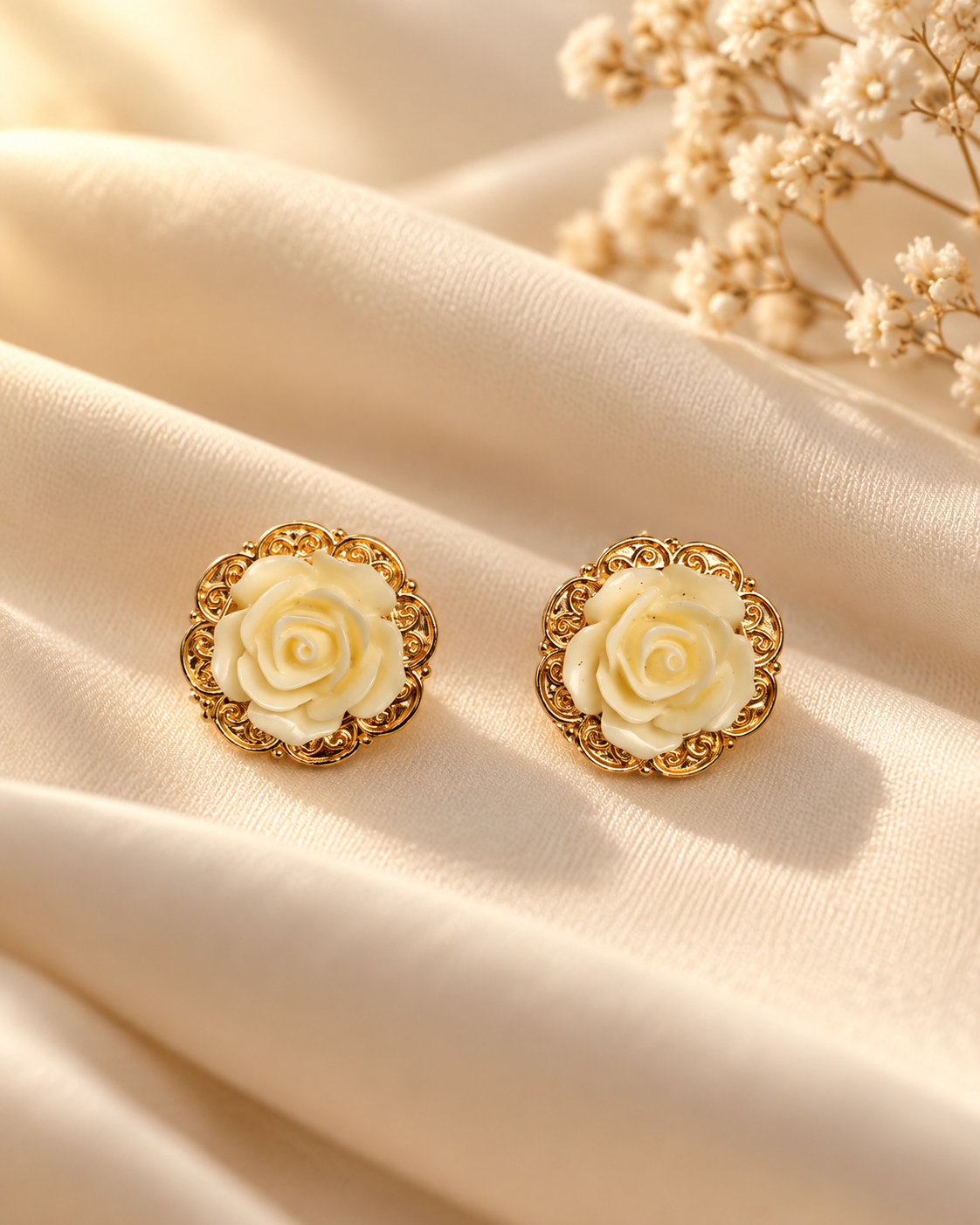 Inara Ivory Rose Studs