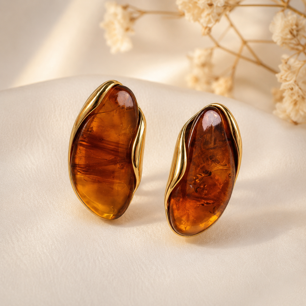 Aleena Marble Oval Studs
