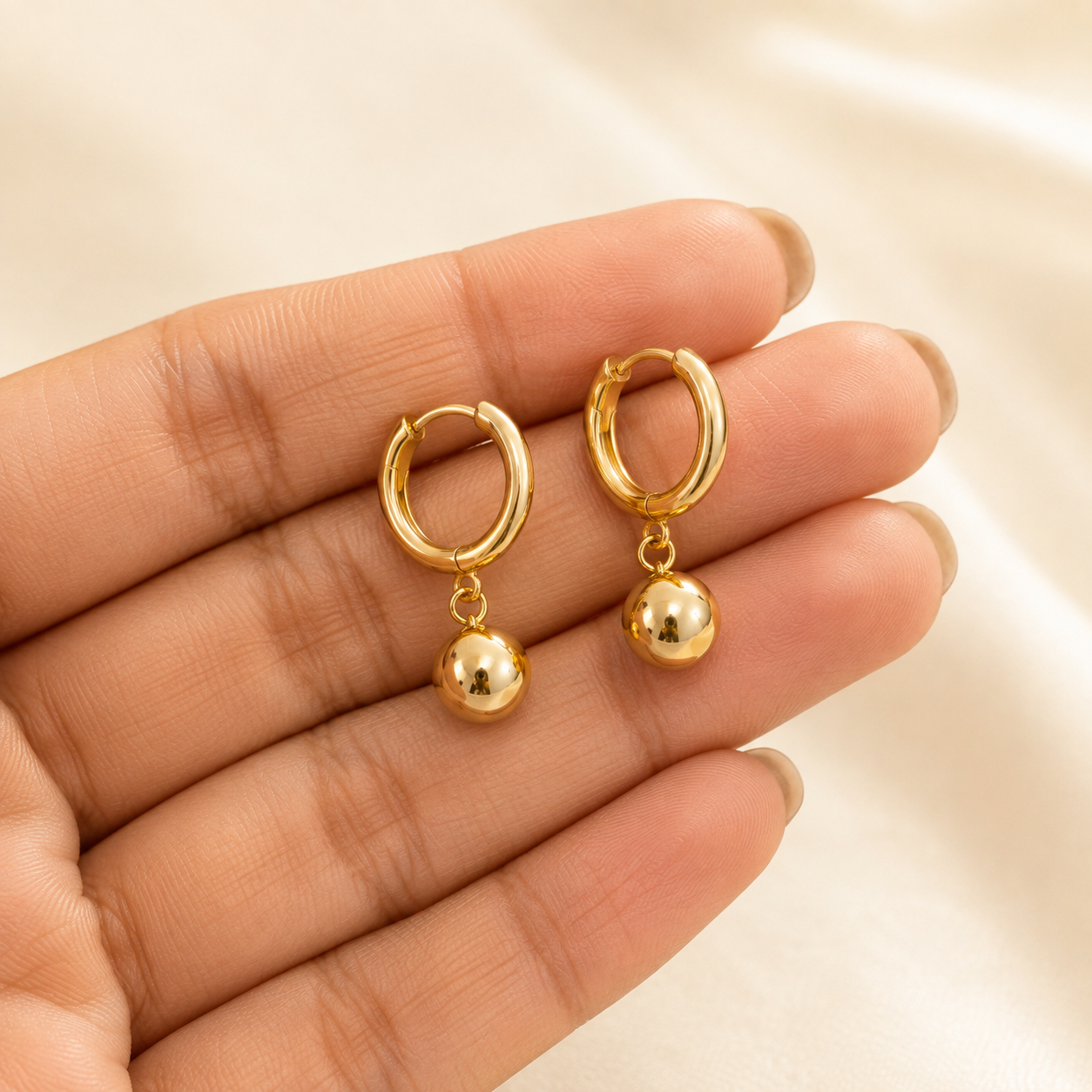 Freya Ball Charm Hoops