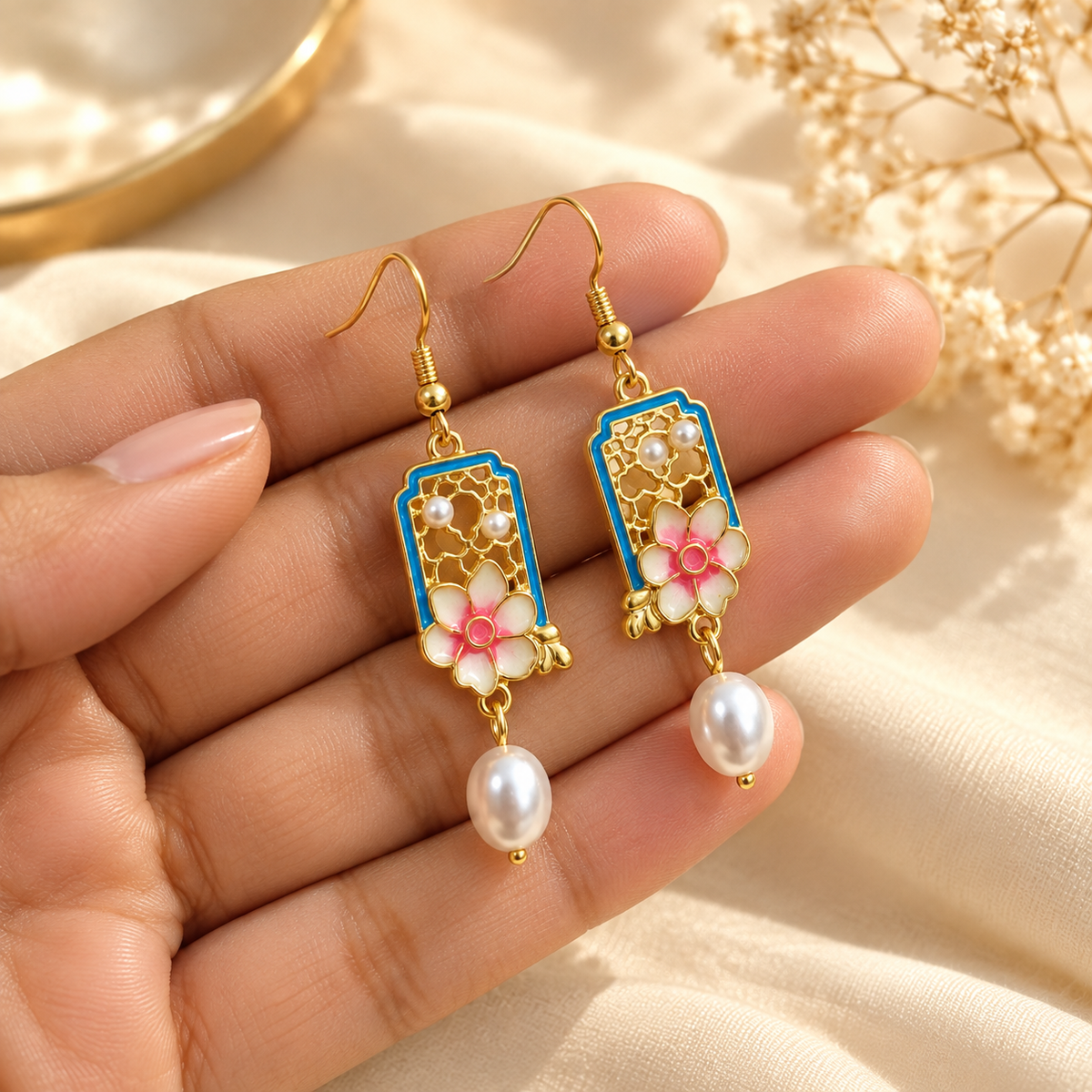 Zareen Floral Pearl Drops