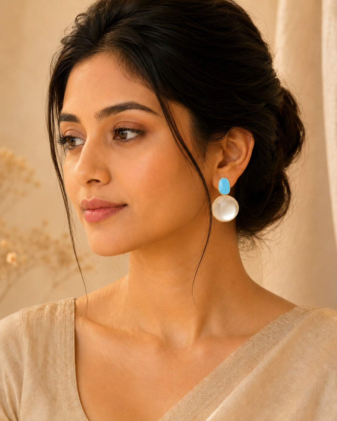 Nira Turquoise Pearl Drops