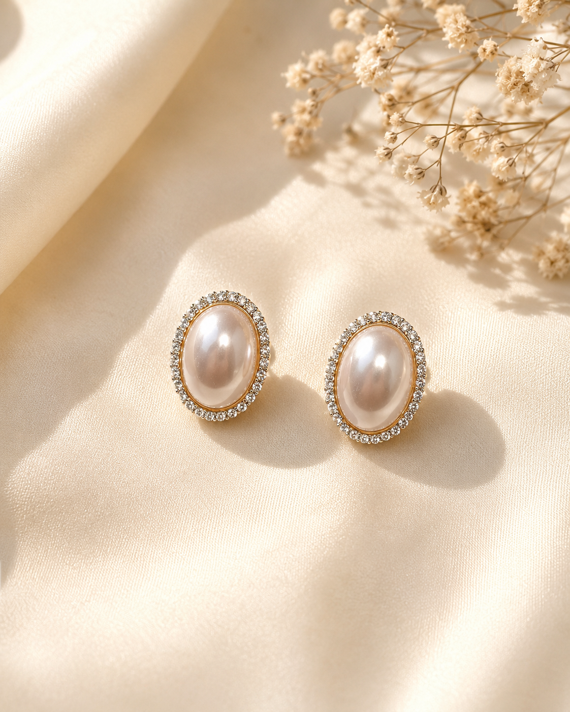 Alina Pearl Halo Studs