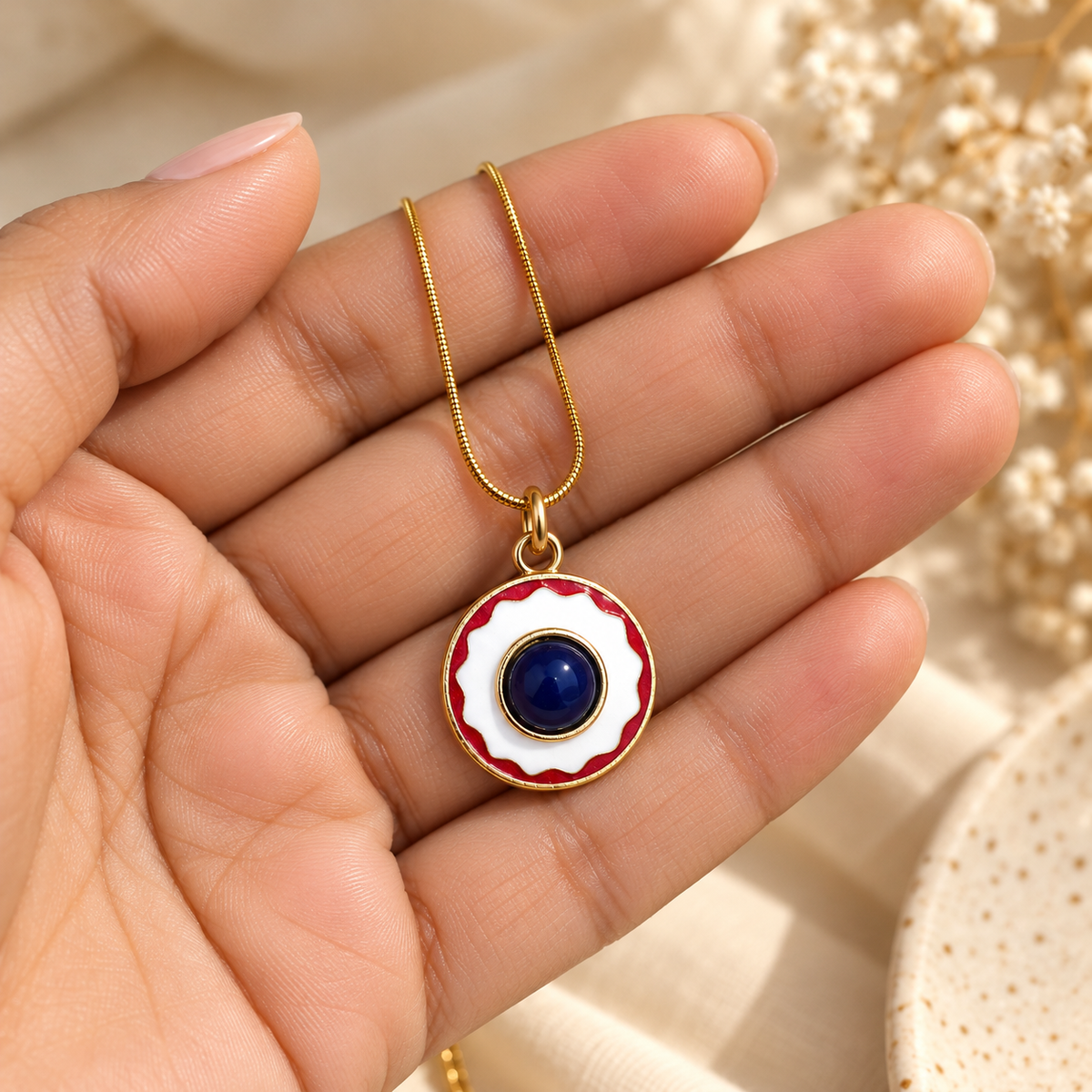 Hazel Midnight Halo Pendant