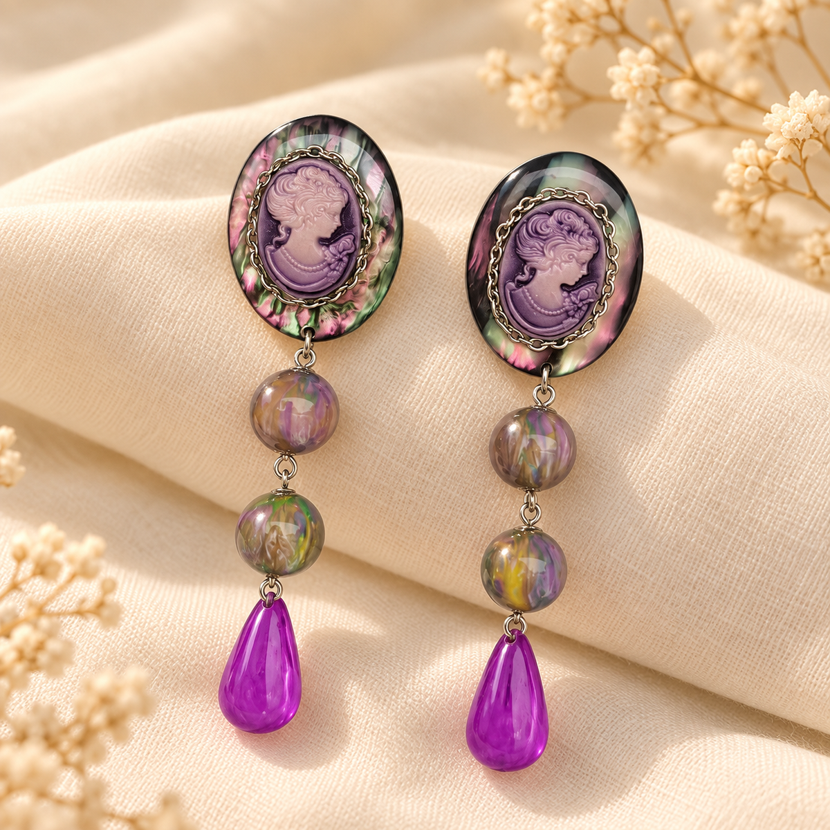 Aurea Violet Cameo Drops