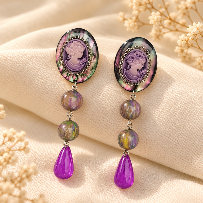 Aurea Violet Cameo Drops