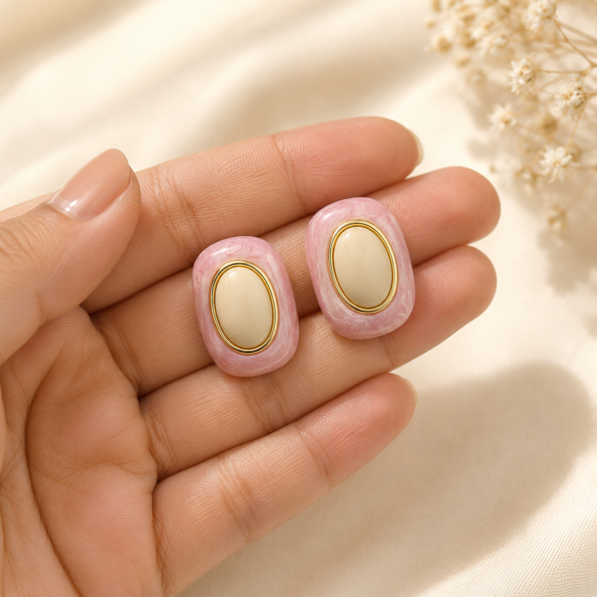 Saira Rose Enamel Studs