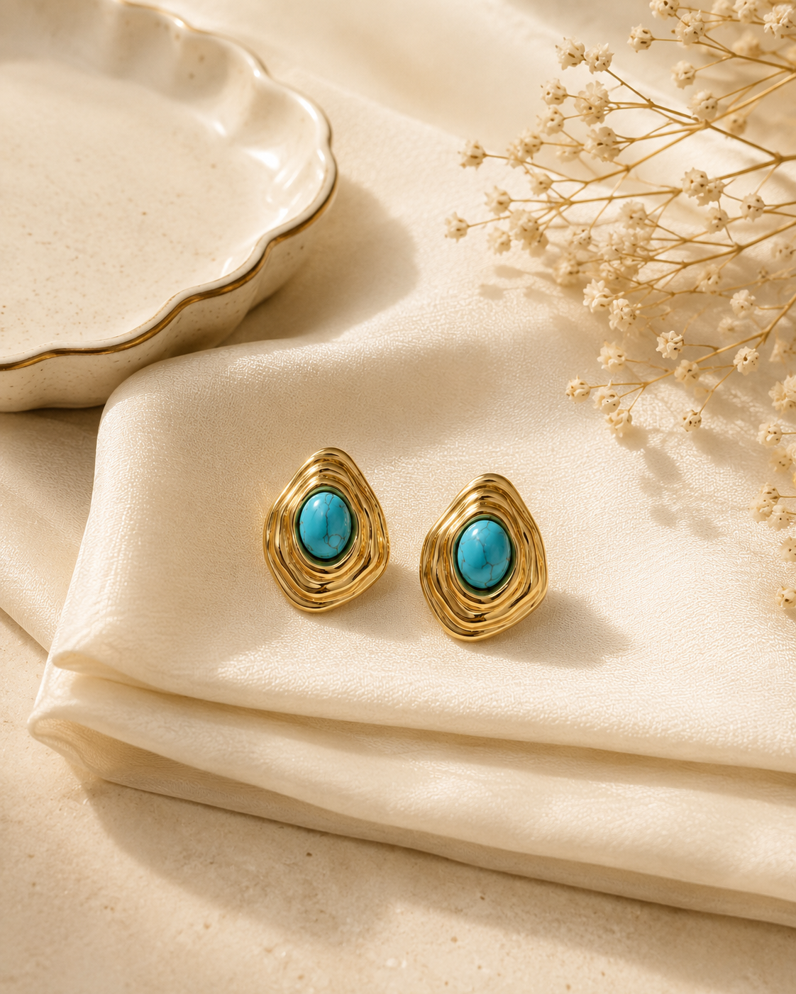 Neela Turquoise Halo Studs