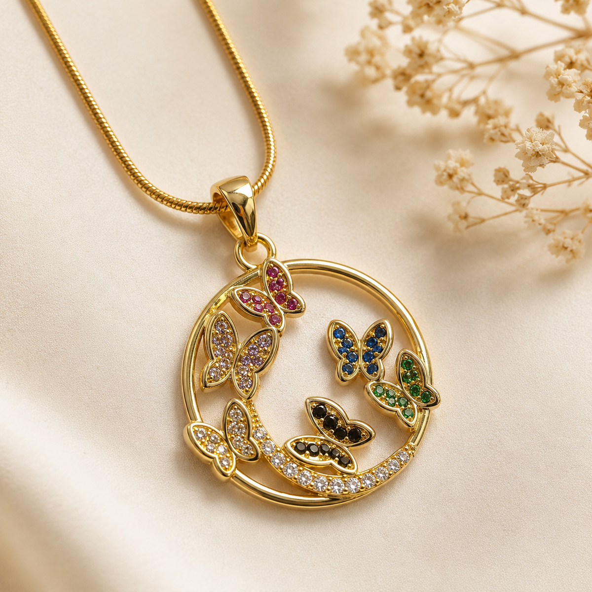 Vanya Butterfly Halo Pendant