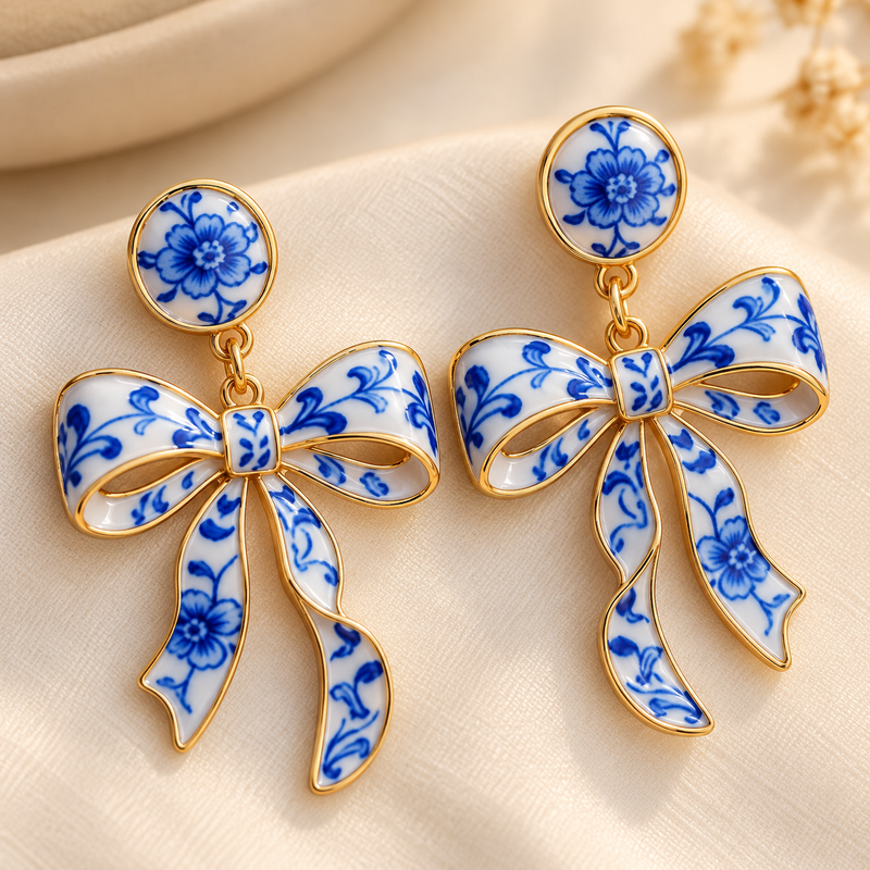 Amira Blue Bow Drops
