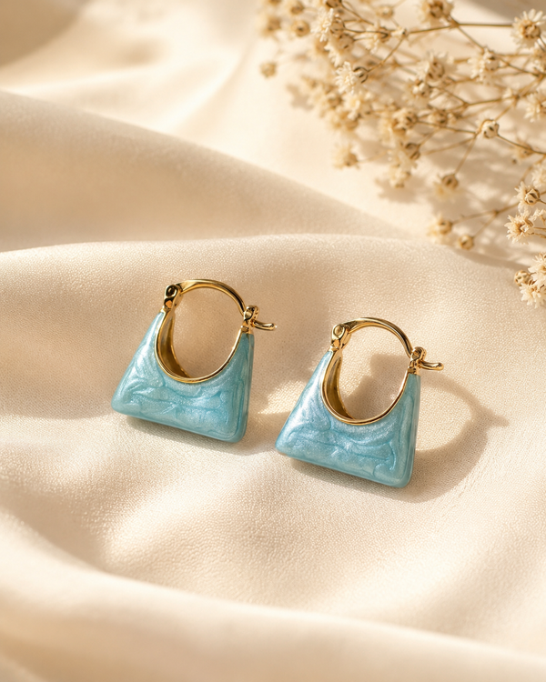 Saanvi Enamel Heart Hoops